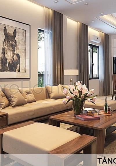 Mẫu phòng khách biệt thự hiện đại tại VinHome Thăng Long 